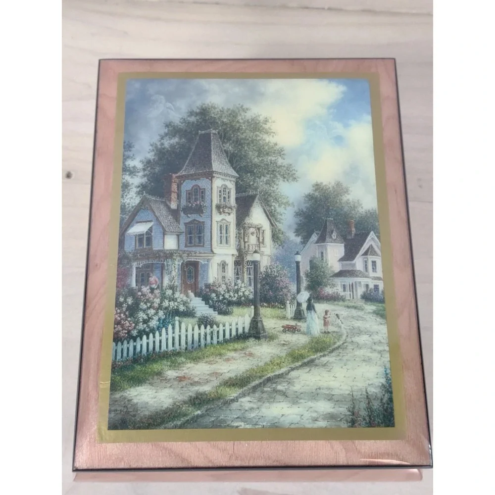 Ercolano Italian Jewelry Music Box Victorian House 'Wind Beneath My Wings'
